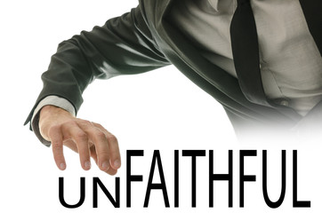 Unfaithful or faithful - a man makes a choice - obrazy, fototapety, plakaty