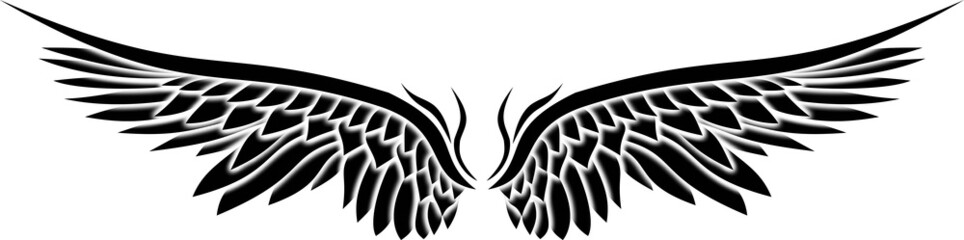 Illustration of Wings Ornaments Silhouette