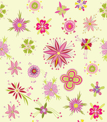 Fototapeta na wymiar seamless floral pattern (vector illustration)