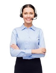 friendly female helpline operator