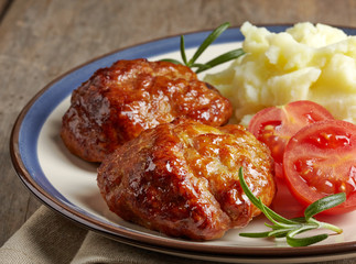juicy fried meat cutlets