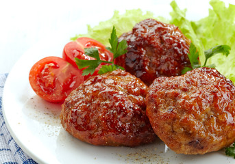 juicy fried meat cutlets