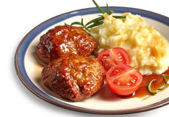 juicy fried meat cutlets
