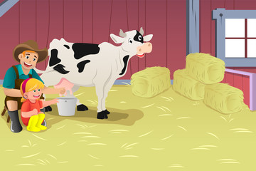 Milking a cow