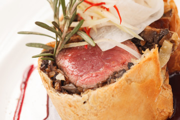 Fillet Wellington with fresh herbs