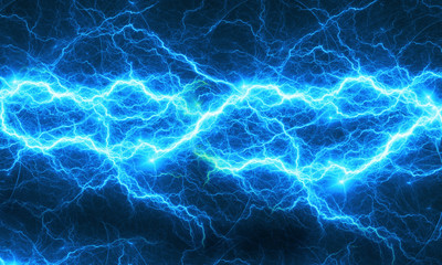 Blue abstract lightning - obrazy, fototapety, plakaty