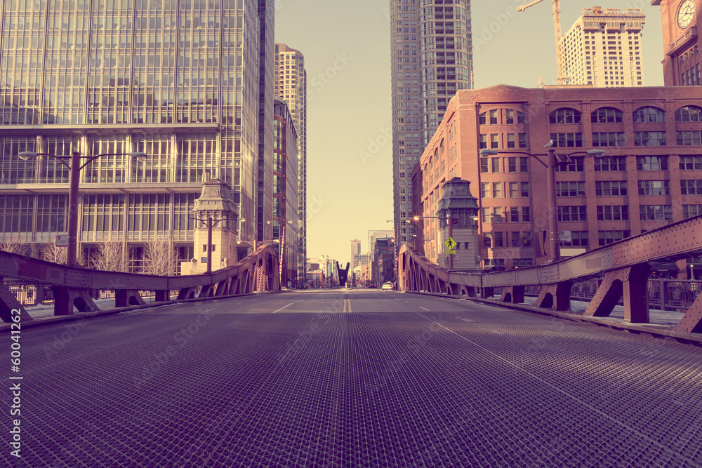 Wall mural Chicago Bridge - Vintage Picture Effect