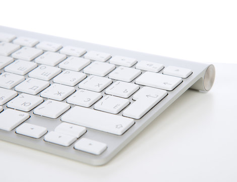 Close up image of remote wireless computer office keyboard