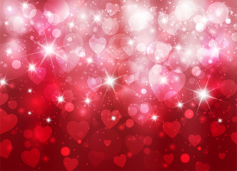 Amazing valentine background with hearts