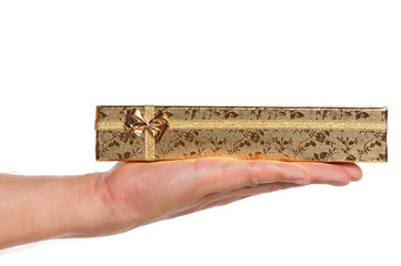 Fototapeta premium Hand with gift box
