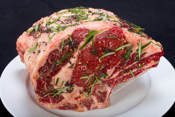 Raw Angus Standing Prime Rib Roast © James Insogna