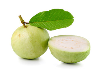 Guava (tropical fruit) on white background