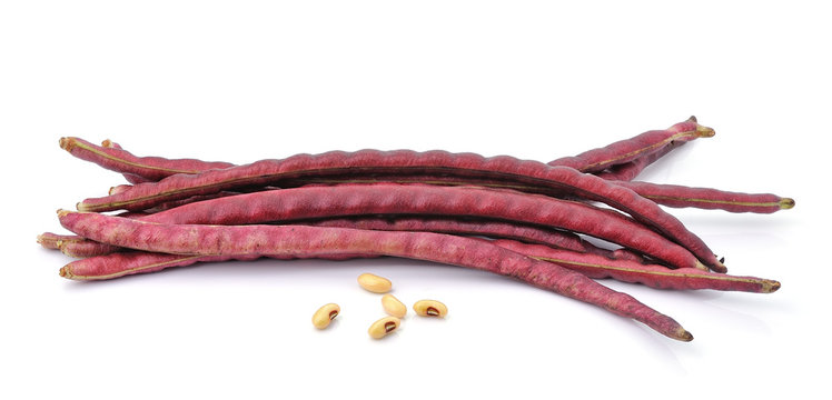 red beans on the white background