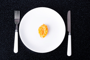 Dry apricot on a plate.