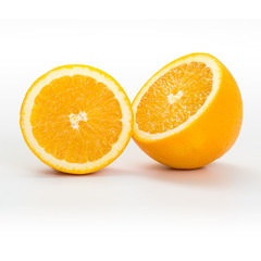 Orange slice on white background