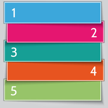 Vector multicolor paper enumerated banner list