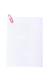 White paper with office clip.