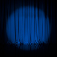 curtain or drapes blue background