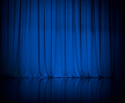 curtain or drapes blue background