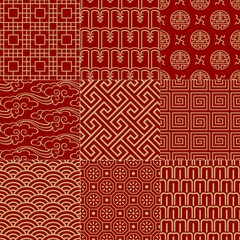 seamless traditional auspicious chinese mesh pattern