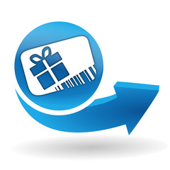 carte cadeau sur bouton web bleu