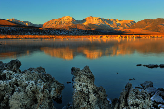 Mono Lake tufa formations at sunrise