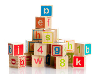 wooden toy cubes with letters. Wooden alphabet blocks