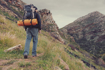 mountain trekking man
