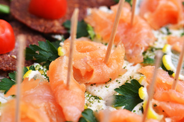 Sandwiches with red fish