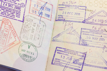 Fototapeta na wymiar Paszportu stempel