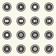 Media player buttons. Vector