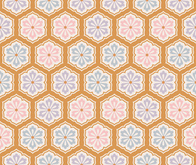 seamless traditional japanese floral fabric background