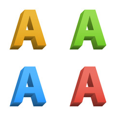 Vector 3d color alphabet