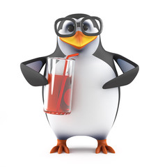 Academic penguin relaxes at the party