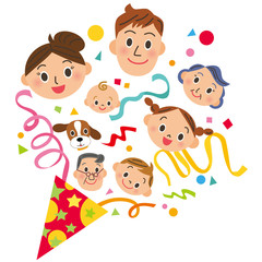 家族とクラッカー