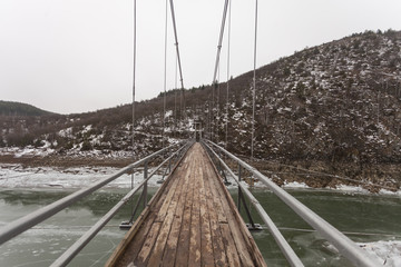 Bridge over the frozen river