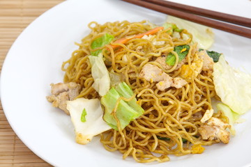 Chinese food, fried noodle