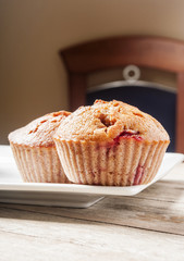 homemade strawberry and orange muffins