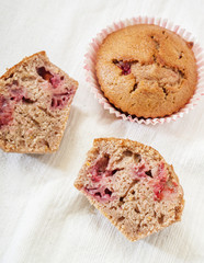 homemade strawberry and orange muffins
