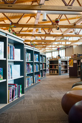 Book Shelves In Library