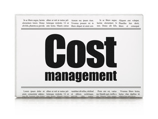 Business concept: newspaper headline Cost Management
