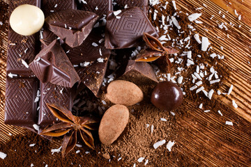 mixed chocolate with spices