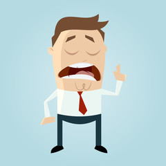 cartoon mann schlau klug vortrag