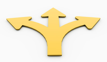 Right and left curve arrow rendered isolated © pupes1