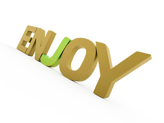 Enjoy text isolated on white