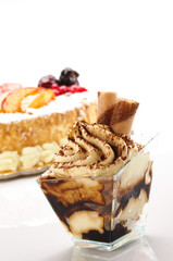 Semifreddo al cioccolato , close-up, fuoco selettivo