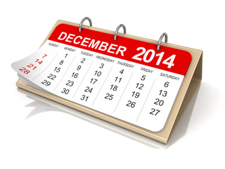 Calendar -  december 2014 (clipping path included)