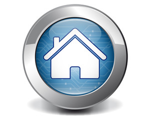 Blue house button