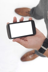 Businessman holding a mobile phone