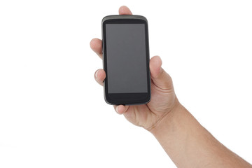 Businessman holding a mobile phone